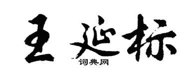 胡问遂王延标行书个性签名怎么写