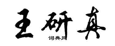 胡问遂王研真行书个性签名怎么写