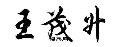 胡问遂王茂升行书个性签名怎么写