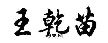 胡问遂王乾苗行书个性签名怎么写