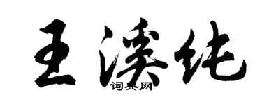 胡问遂王溪纯行书个性签名怎么写