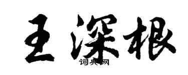 胡问遂王深根行书个性签名怎么写