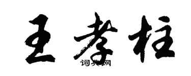 胡问遂王孝柱行书个性签名怎么写