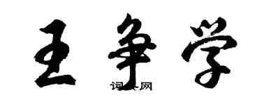 胡问遂王争学行书个性签名怎么写