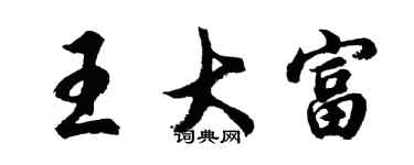 胡问遂王大富行书个性签名怎么写