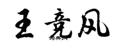胡问遂王竞风行书个性签名怎么写