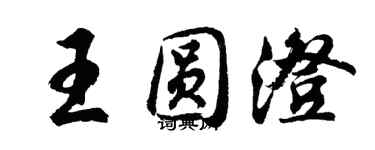 胡问遂王圆澄行书个性签名怎么写
