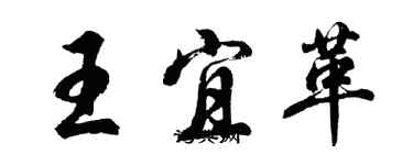 胡问遂王宜革行书个性签名怎么写