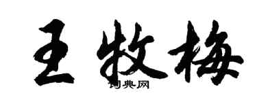 胡问遂王牧梅行书个性签名怎么写