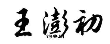 胡问遂王澎初行书个性签名怎么写