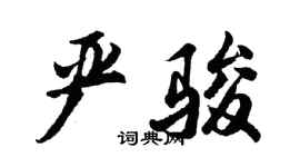 胡问遂严骏行书个性签名怎么写