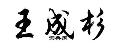胡问遂王成杉行书个性签名怎么写