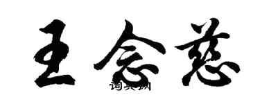 胡问遂王念慈行书个性签名怎么写