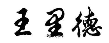 胡问遂王里德行书个性签名怎么写