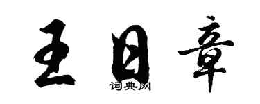 胡问遂王日章行书个性签名怎么写