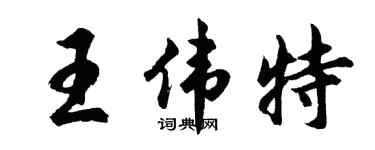 胡问遂王伟特行书个性签名怎么写