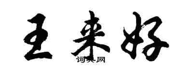 胡问遂王来好行书个性签名怎么写