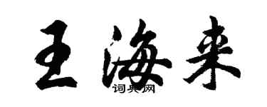 胡问遂王海来行书个性签名怎么写