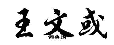 胡问遂王文或行书个性签名怎么写