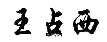 胡问遂王占西行书个性签名怎么写