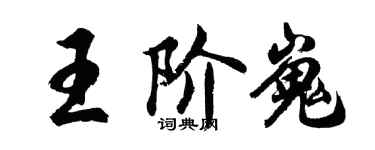 胡问遂王阶嵬行书个性签名怎么写
