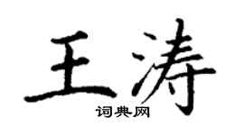 丁谦王涛楷书个性签名怎么写