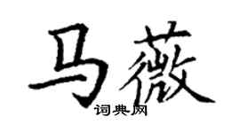 丁谦马薇楷书个性签名怎么写