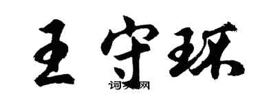 胡问遂王守环行书个性签名怎么写