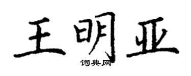 丁谦王明亚楷书个性签名怎么写