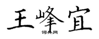 丁谦王峰宜楷书个性签名怎么写
