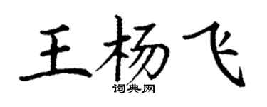 丁谦王杨飞楷书个性签名怎么写