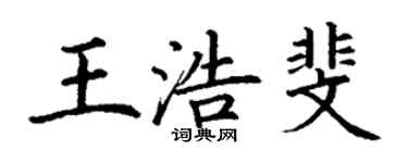 丁谦王浩斐楷书个性签名怎么写