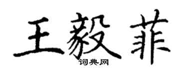 丁谦王毅菲楷书个性签名怎么写