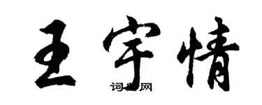 胡问遂王宇情行书个性签名怎么写