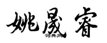 胡问遂姚晟睿行书个性签名怎么写