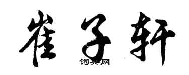 胡问遂崔子轩行书个性签名怎么写