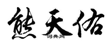 胡问遂熊天佑行书个性签名怎么写