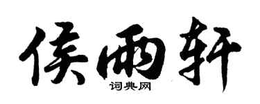 胡问遂侯雨轩行书个性签名怎么写
