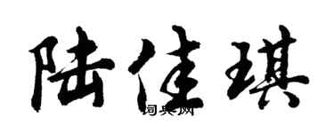 胡问遂陆佳琪行书个性签名怎么写