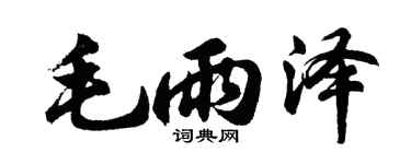 胡问遂毛雨泽行书个性签名怎么写