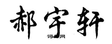 胡问遂郝宇轩行书个性签名怎么写