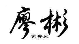 胡问遂廖彬行书个性签名怎么写