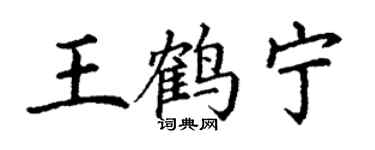 丁谦王鹤宁楷书个性签名怎么写