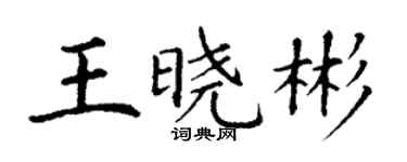 丁谦王晓彬楷书个性签名怎么写