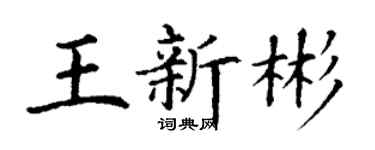 丁谦王新彬楷书个性签名怎么写