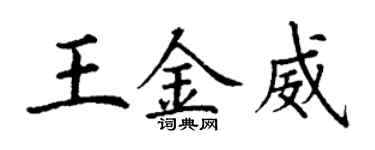 丁谦王金威楷书个性签名怎么写