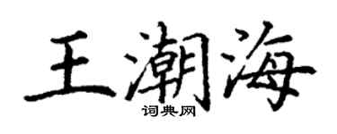 丁谦王潮海楷书个性签名怎么写