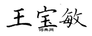 丁谦王宝敏楷书个性签名怎么写
