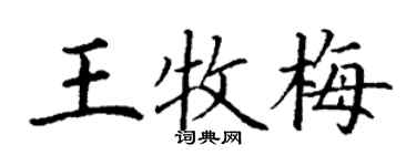 丁谦王牧梅楷书个性签名怎么写