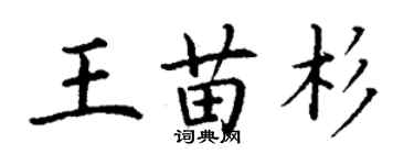 丁谦王苗杉楷书个性签名怎么写